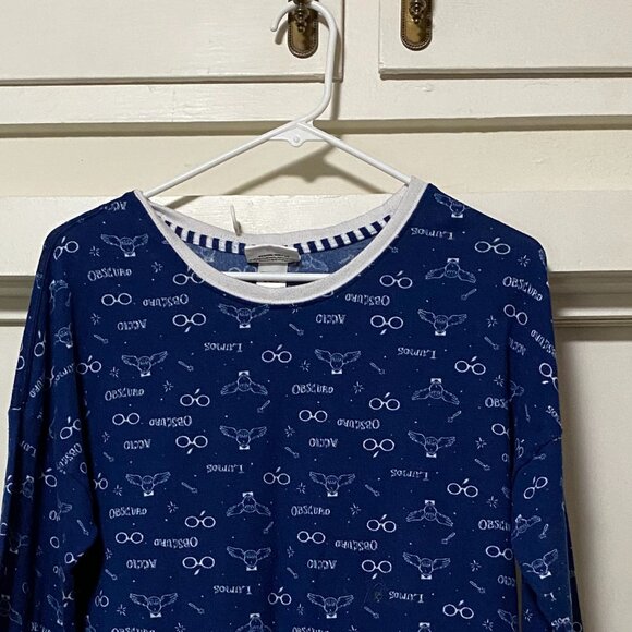 Harry Potter long sleeve blue tunic w/wizarding world design, size M - Picture 2 of 13